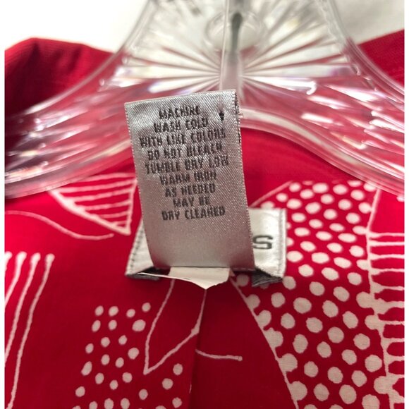 NWT Chicos Red Canvas Blazer Jacket Women’s Size 3/XL Fun Fish Print Lining - Picture 5 of 7